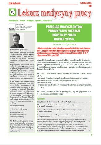 Lekarz Medycyny Pracy on-line Nr.5/2015