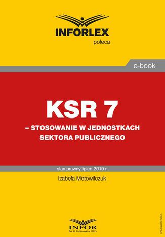 KSR 7  stosowanie w jednostkach sektora publicznego Izabela Motowilczuk - okadka ebooka