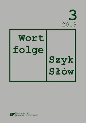 'Wortfolge. Szyk sw' 2019, nr 3 red. Robert Rduch - okadka audiobooka MP3