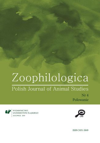 Okładka:"Zoophilologica. Polish Journal of Animal Studies" 2018, nr 4: Polowanie 