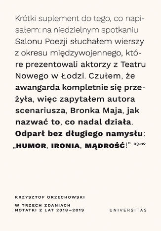 W trzech zdaniach. Zapiski z lat 2018/2019 Krzysztof Orzechowski - okadka ebooka