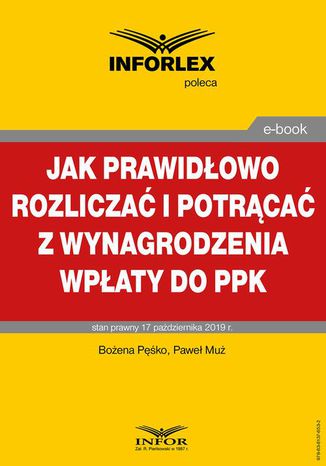 Jak prawidowo rozlicza i potrca z wynagrodzenia wpaty do PPK Pawe Mu, Boena Pko - okadka ebooka