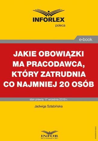 Jakie obowizki ma pracodawca, ktry zatrudnia co najmniej 20 osb Jadwiga Sztabiska - okadka audiobooks CD