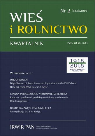 Okładka: Wieś i Rolnictwo nr 2(183)/2019