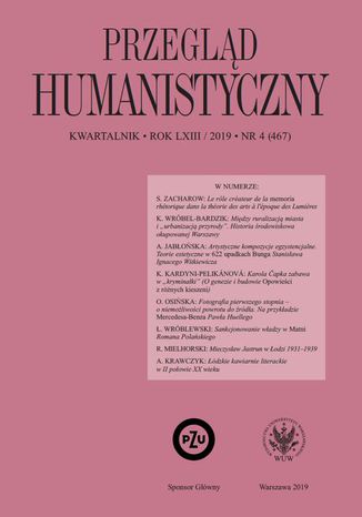 Przegld Humanistyczny 2019/4 (467) Tomasz Wjcik - okadka ebooka