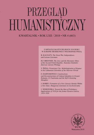 Przegld Humanistyczny 2018/4 (463) Alina Molisak, Jagoda Wierzejska - okadka audiobooks CD