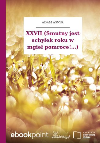 XXVII (Smutny jest schyek roku w mgie pomroce!...) Adam Asnyk - okadka audiobooks CD
