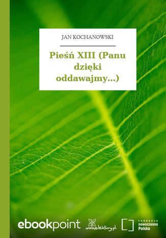 Pie XIII (Panu dziki oddawajmy...) Jan Kochanowski - okadka audiobooks CD