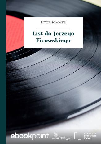 List do Jerzego Ficowskiego Piotr Sommer - okadka ebooka