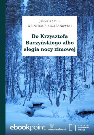 Okładka:Do Krzysztofa Baczyńskiego albo elegia nocy zimowej 