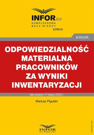 Odpowiedzialno materialna pracownikw za wyniki inwentaryzacji Mariusz Pigulski - okadka audiobooks CD