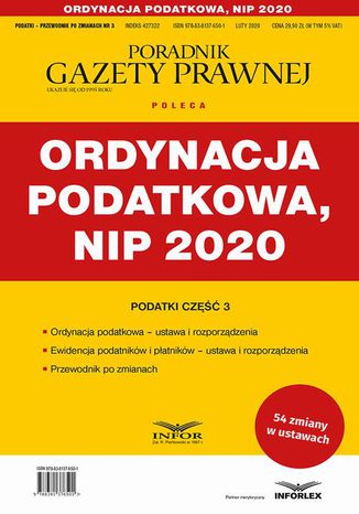 Ordynacja podatkowa NIP 2020 Praca zbiorowa - okadka ebooka
