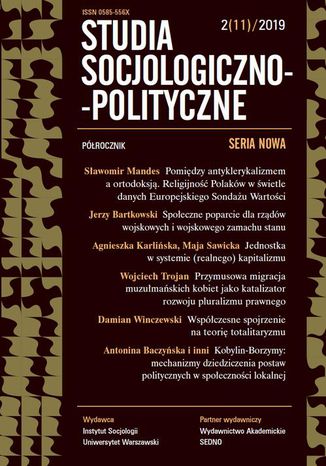 Okładka książki/ebooka Studia Socjologiczno-Polityczne 2(11) 2019