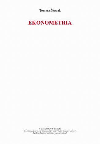 Ekonometria Tomasz Nowak - okadka audiobooka MP3