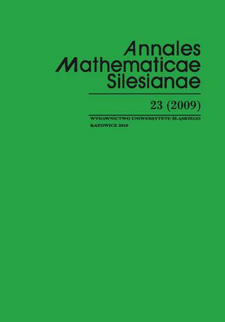 Okładka książki/ebooka Annales Mathematicae Silesianae. T. 23 (2009)