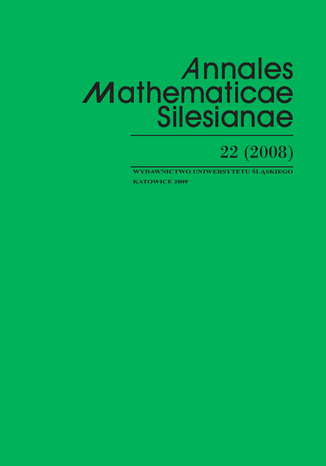Okładka książki/ebooka Annales Mathematicae Silesianae. T. 22 (2008)