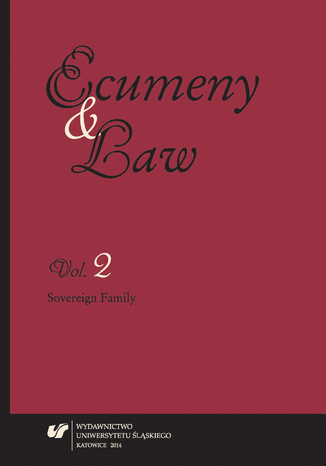 'Ecumeny and Law' 2014, Vol. 2: Sovereign Family red. Andrzej Pastwa - okadka ebooka