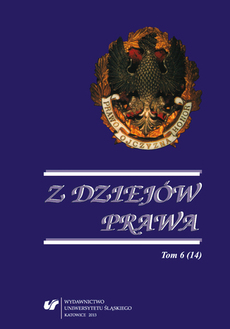 Z Dziejw Prawa. T. 6 (14) red. Adam Lityski, Marian Mikoajczyk, Wojciech Organiciak - okadka audiobooks CD