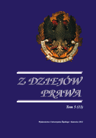 Z Dziejw Prawa. T. 5 (13) red. Adam Lityski, Marian Mikoajczyk, Wojciech Organiciak - okadka audiobooks CD