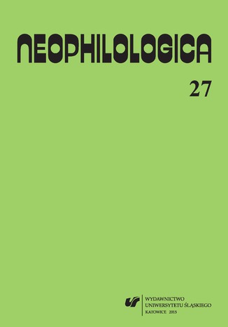 Okładka:"Neophilologica" 2015. Vol. 27: La perception en langue et en discours 