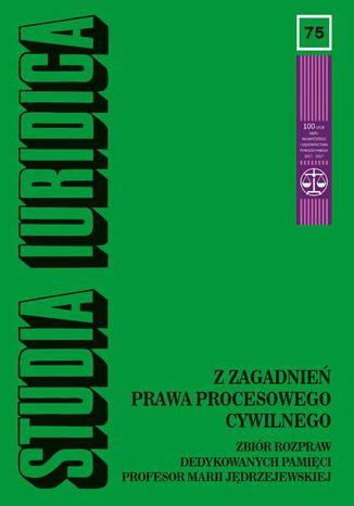 Studia Iuridica, nr 75 Karol  Weitz, Piotr Rylski, Tadeusz Zembrzuski - okadka ebooka