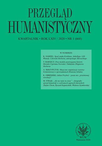 Przegld Humanistyczny 2020/1 (468) Tomasz Wjcik - okadka ebooka