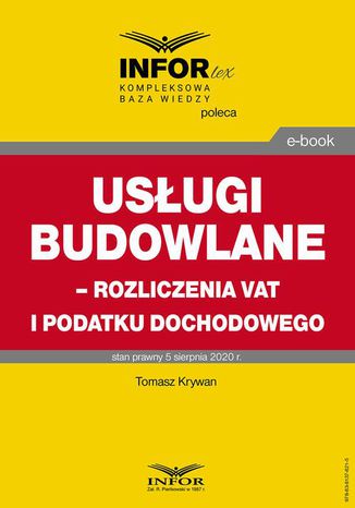 Usugi budowlane  rozliczenia VAT i podatku dochodowego Tomasz Krywan - okadka ebooka