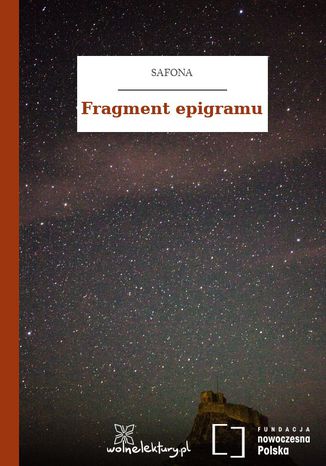 Fragment epigramu Safona - okadka ebooka