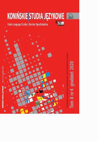 Koniskie Studia Jzykowe Tom 8 Nr 4 2020 Mirosaw Pawlak - okadka ebooka