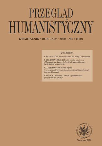 Przegld Humanistyczny 2020/3 (470) Tomasz Wjcik - okadka ebooka
