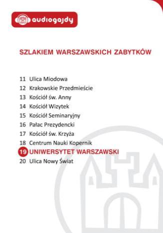Uniwersytet Warszawski. Szlakiem warszawskich zabytków Ewa Chęć - okładka audiobooks CD