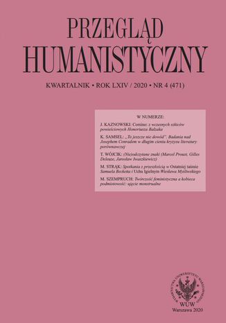 Przegld Humanistyczny 2020/4 (471) Tomasz Wjcik - okadka ebooka