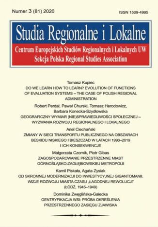 Studia Regionalne i Lokalne nr 3(81)/2020