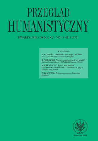 Przegld Humanistyczny 2021/1 (472) Tomasz Wjcik - okadka audiobooks CD