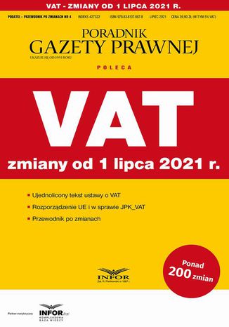 VAT zmiany od 1 lipca 2021 Praca zbiorowa - okadka audiobooks CD