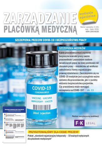Zarzdzanie placwk medyczn - Szczepienia przeciw COVID-19 i bezpieczestwo pracy Praca zbiorowa - okadka ebooka