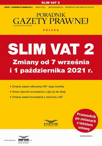 Slim VAT 2 Zmiany od 7 wrzenia i 1 padziernika 2021 r Praca Zbiorowa - okadka ebooka