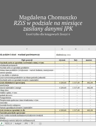 RZiS w podziale na miesiące zasilany danymi JPK