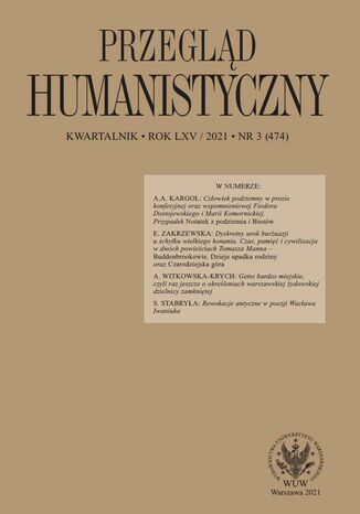 Przegld Humanistyczny 2021/3 (474) Tomasz Wjcik - okadka ebooka