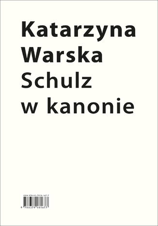 Schulz w kanonie. Recepcja szkolna w latach 1945-2018 Katarzyna Warska - okadka audiobooka MP3