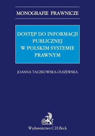 Okładka:Dostęp do informacji publicznej w polskim systemie prawnym 
