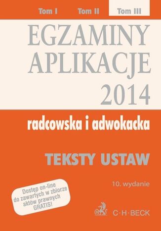 Egzaminy. Aplikacje 2014 radcowska i adwokacka. Tom 3. Wydanie 10 Aneta Flisek - okadka audiobooks CD