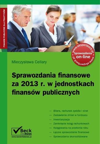 Sprawozdania finansowe za 2013 w jednostkach finansw publicznych Mieczysawa Cellary - okadka ebooka
