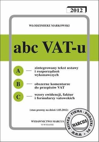 ABC VAT-u 2012 Wodzimierz Markowski - okadka ebooka