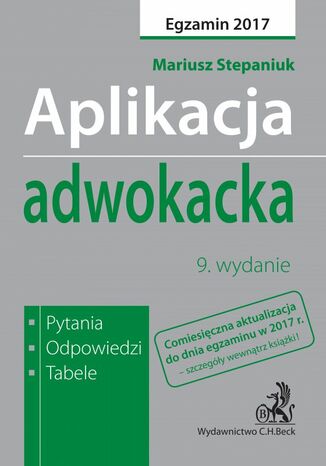Aplikacja adwokacka. Pytania odpowiedzi tabele. Wydanie 9