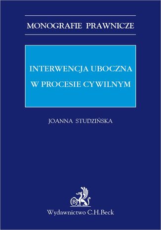 Interwencja uboczna w procesie cywilnym Joanna Studziska - okadka ebooka