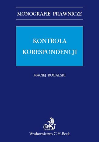 Kontrola korespondencji Maciej Rogalski - okadka ebooka