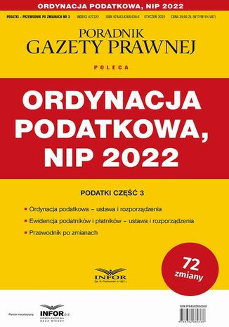 Ordynacja podatkowa NIP 2022 Praca zbiorowa - okadka ebooka