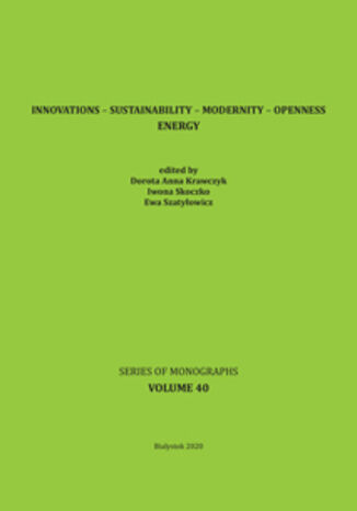 Okładka:Innovations - Sustainability - Modernity - Openness. Energy. Tom 40 