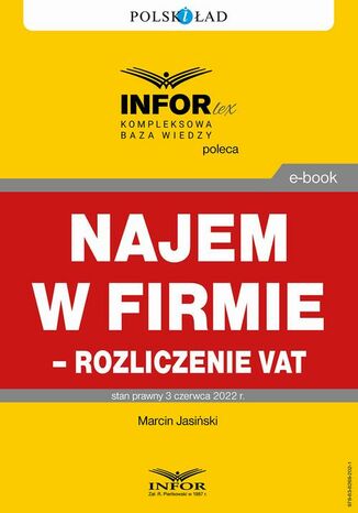 Najem w firmie  rozliczenie VAT Marcin Jasiński - okładka ebooka